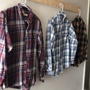 Lot of 3- Long Sleeve Flannel Shirt